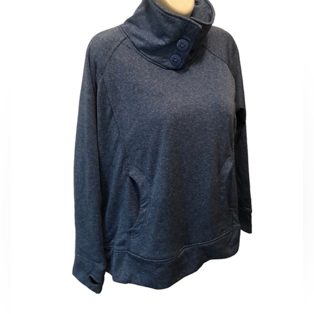 Kavu Heather Blue Thea Brushed Fleece Pullover Sweatshirt Sz. XL Pockets Casual